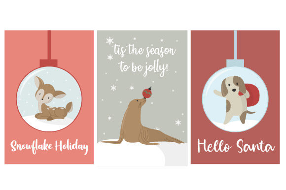 Charming Holiday Greetings: The Christmas Card with Cute Animal Set