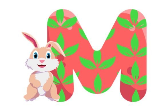 Cute Animal Icons Alphabet M Cliparts: Playful Design Assets